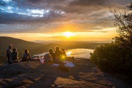 group of friends sunset