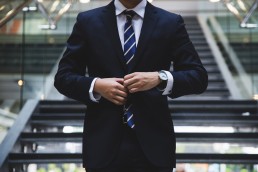 man standing near the stairs